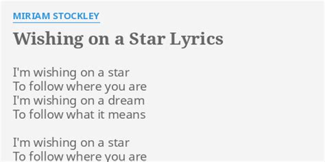 i'm a star lyrics wish|wishing on a star original.